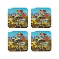 thumbnail image 1 of Junzan Different Construction Site Vehicles Print Coasters for Drinks - Leather Coasters Set of 4 for Coffee Table for Housewarming/Kitchen/Bar/Decor -Square, 1 of 6