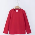 thumbnail image 2 of Ulanda Toddler Boys Girls Kids Long Sleeve Crewneck T-Shirts Basic Solid Cotton Tops Tee Clothes (Red, 18-24 Months), 2 of 3