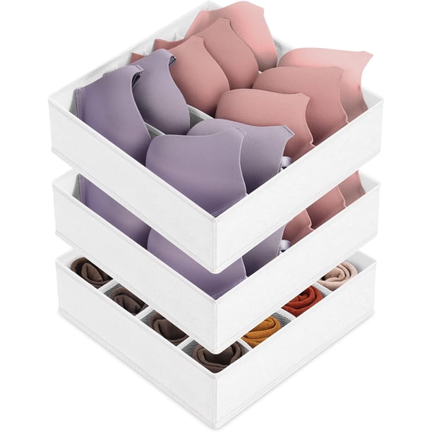 Paquete de 6 separadores organizadores de cajones para ropa de bebé, organizadores de clóset y almacenamiento para recámara, artículos esenciales para recámara, hogar, departamento (negro)
