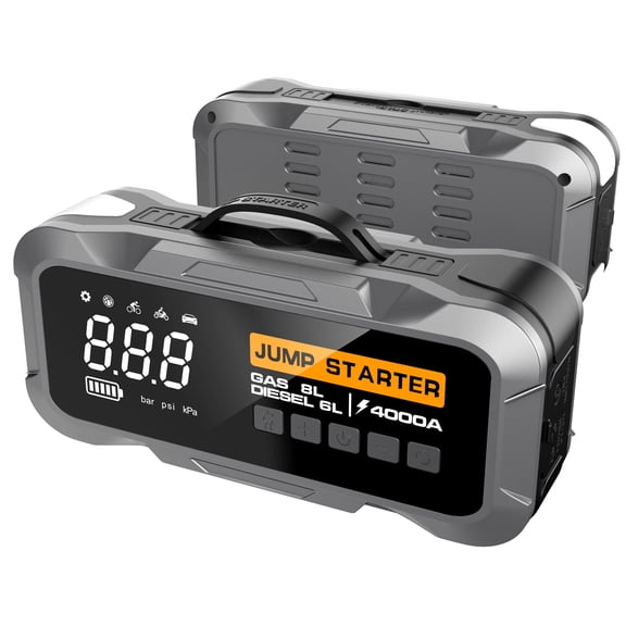4000A Jump Starter Air Compressor 150PSI Tire Inflator 12000mAh USB-C