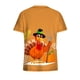 thumbnail image 3 of ICHUANYI Clearance Women's Short Sleeve V-Neck Thanksgiving Turkey Workwear Tops With Pockets Blouse(Orange, XL) ICHUANYI WER2023081402770, 3 of 4