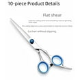 thumbnail image 4 of Professional 10-Piece All-Black Hair Cutting Kit: Home & Salon Use Thinning Shears, Regular Scissors, and Grooming Tools Set – Durable Polished Finish, Easy Grip, Compact Design for Beginners &, 4 of 5