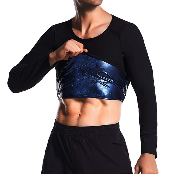 ANYFIT WEAR Sauna Shirt for Men Workout Sports Sweat Suit Long Sleeve T-Shirt Body Shaper Shirts