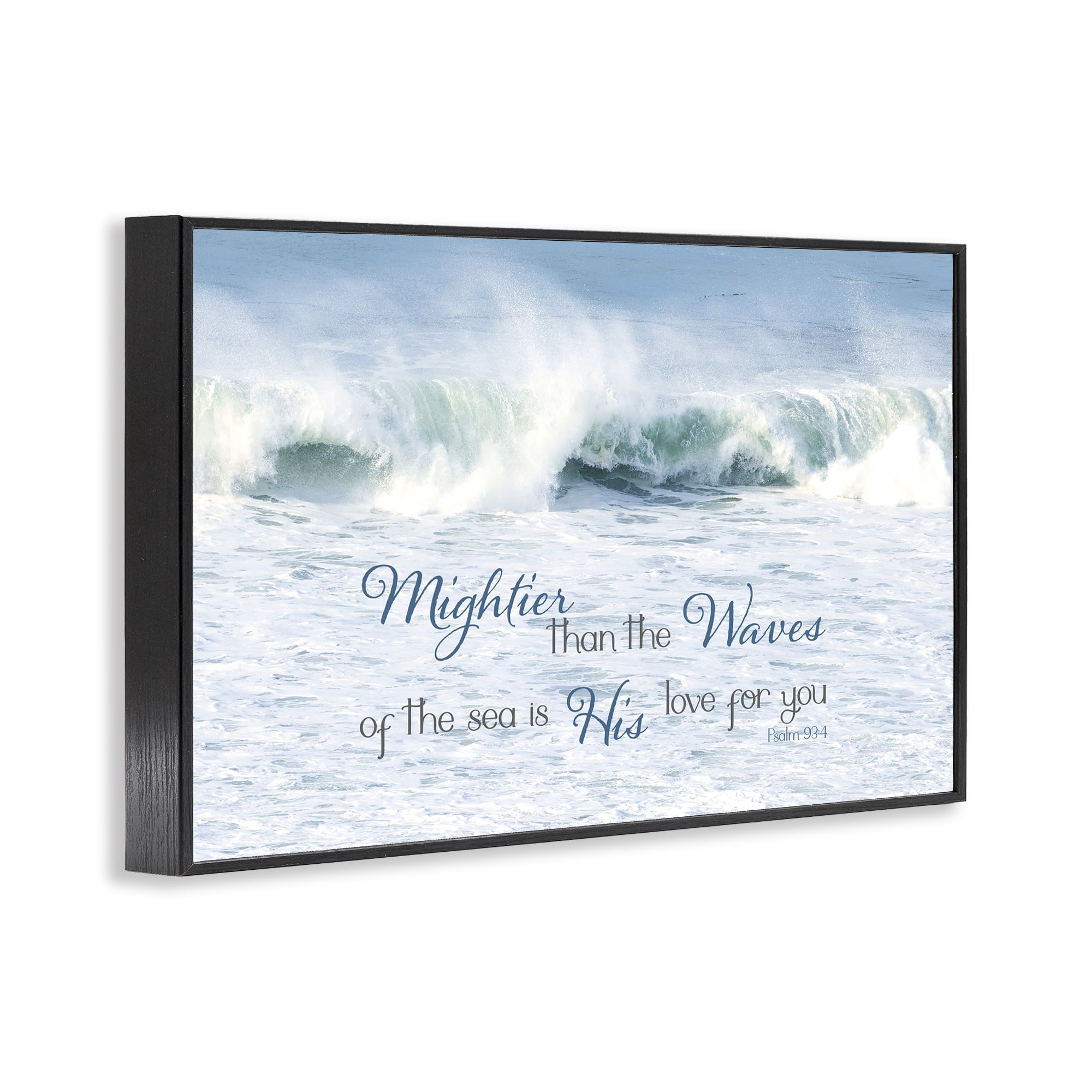 Stupell Industries Mightier Than The Waves Black Framed Giclee Art, design by Kathy Mansfield