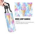 thumbnail image 4 of Yayeee 20oz Insulated Water Bottle Double Wall Stainless Steel with Flip Straw Lid, Watercolor Ice Cream Pattern, 4 of 7