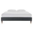 thumbnail image 6 of Platform Bed Frame, Twin Size, Velvet, Dark Grey Gray, Modern Contemporary Urban Design, Bedroom Master Guest Suite, 6 of 6
