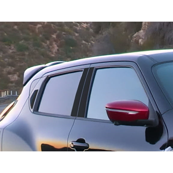 Rvinyl Pillar Post Window Trim Compatible with Nissan Juke 2011-2017 - Matte (Black)
