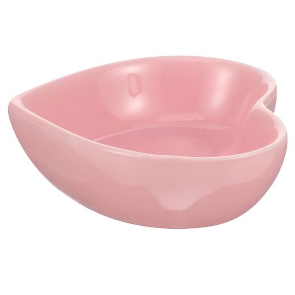 ACDANC Heart Shaped Ceramic Serving Bowl, Pink Pet Food Dish For Cats And Dogs, Smooth Wear Resistant Hamster Bowl, Easy To Clean Replacement Feeder For Small Animals