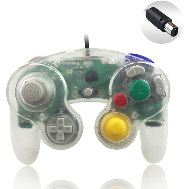 Manette de Remplacement pour Manette Gamecube, Manette Filaire Classique Compatible avec Console Gamecube pour Wii Nintendo Gamecube (Transparent)