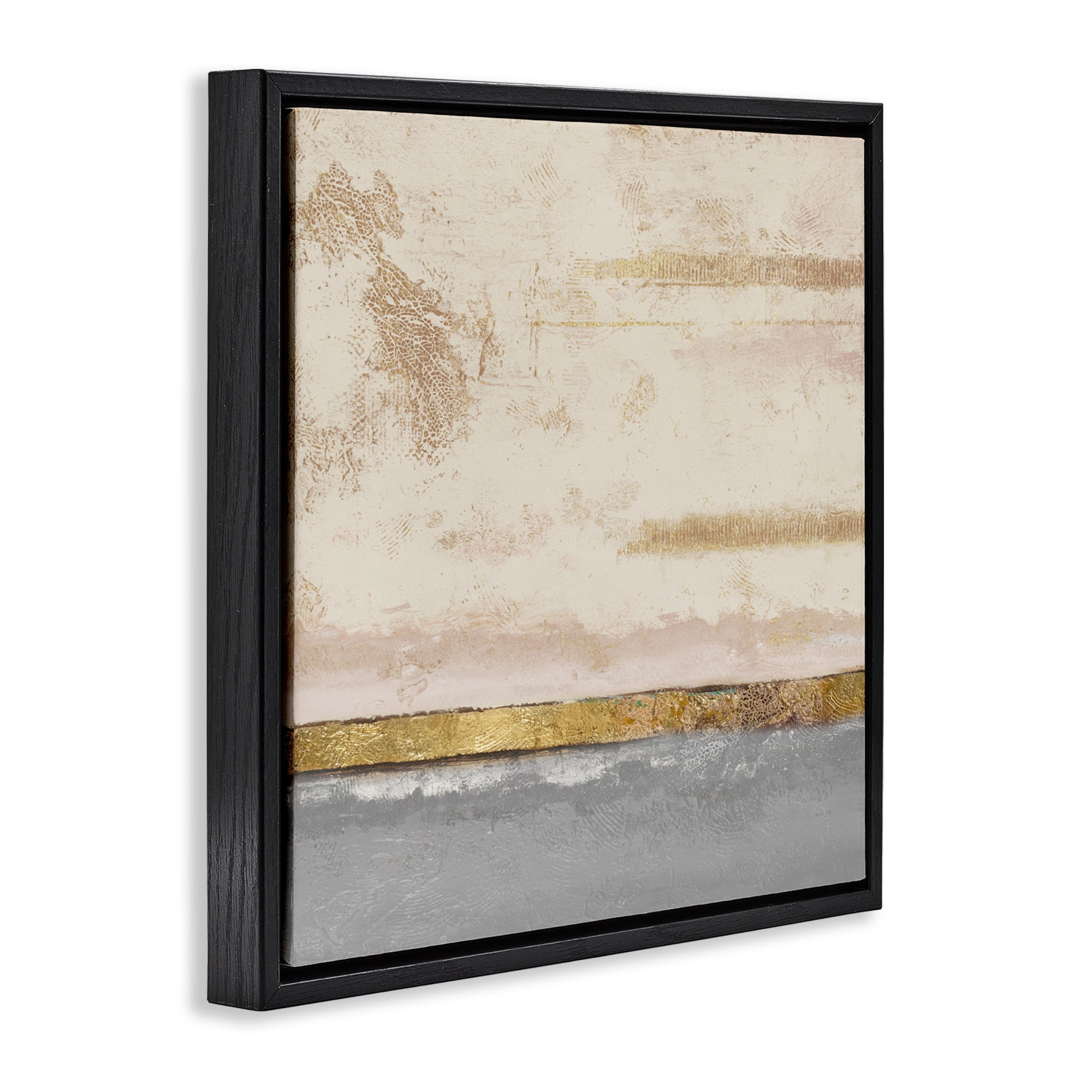 Stupell Industries Soft Sea Abstract Black Framed Floater Canvas Wall Art, design by Patricia Pinto