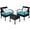 Turquoise, variant on DORTALA 3 Pieces Patio Furniture Set, Outdoor Rattan Conversation Set with Cushions & Coffee Table, Wicker Furniture Set for Garden Balcony Backyard Poolside, Red