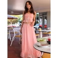 thumbnail image 5 of Women'S Skirt Sets 2 Piece Outfits Contrast Trim Ruffle Hem Tops and Maxi Skirt Vacation Set Pink L, 5 of 10