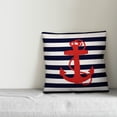 thumbnail image 2 of Creative Products Navy Stripes Red Anchor 18x18 Spun Poly Pillow, 2 of 2