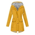 thumbnail image 2 of Otvok Women's Rain Jacket,Womens Casual Long Sleeve Waterproof Drawstring Hooded Jacket with Pockets, 2 of 7