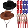 thumbnail image 1 of Set de disfraces de Xtinmee Cowboy Party con sombreros, pañuelos y caballos, 36 unidades, 1 of 7