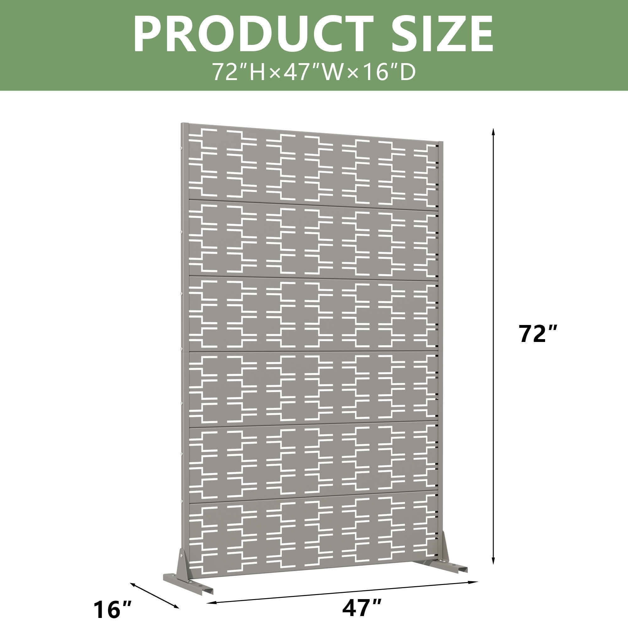 MAYEERTY 72x47 Gray Outdoor Natural Privacy Panel Screen, 6 Piece Set Natural Folding Divider for Backyard and Garden