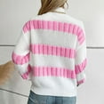 thumbnail image 4 of Utoimkio Women's Striped Turtleneck Sweater Pullover Long Sleeve Cable Knitted Color Block Casual Loose Lightweight Sweaters for Women, 4 of 9