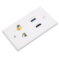 thumbnail image 4 of HD Multimedia Interface F Type Cat6 Plate, White 4 Port Wall Plate Universal Snap In Connection With USB3.0 Port For Projector, 4 of 8
