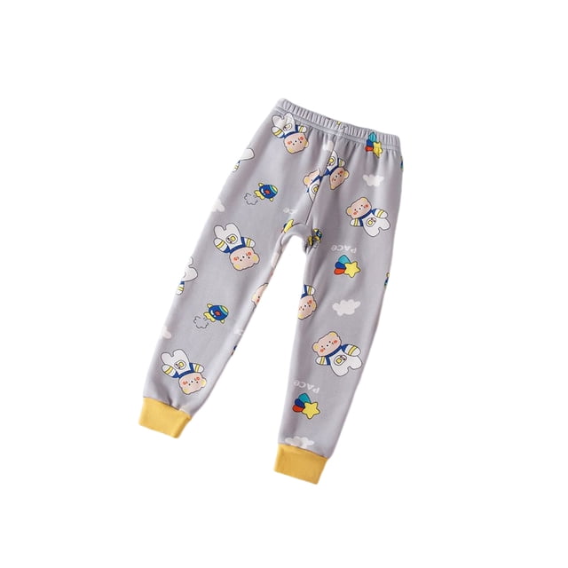 Pantalones cálidos elásticos para niños, a prueba de viento, de invierno, transpirables, para el hogar, amigables con la piel, gruesos, ropa Prendas para la parte inferior del cuerpo Gris 100cm Qarigey AP013569-07