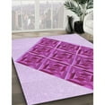 thumbnail image 3 of Ahgly Company Tapis d'Intérieur Lavable en Machine Carré Transitionnel Fleur Rose, 5 Pieds Carré, 3 of 7