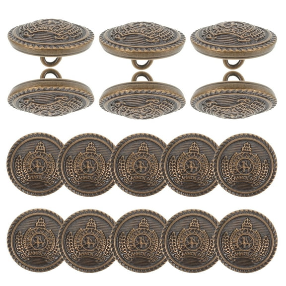 20 Practical Copper DIY Sewing Buttons for Decoration Dark Brown Metal Clothing Wardrobe Accessories