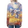thumbnail image 2 of DISNIMO Koala Butterfly Printed Womens Zip Up Hoodies Long Sleeve Sport Sweatshirt Lightweight Hooded Jackets with Pockets, 4XL, 2 of 6