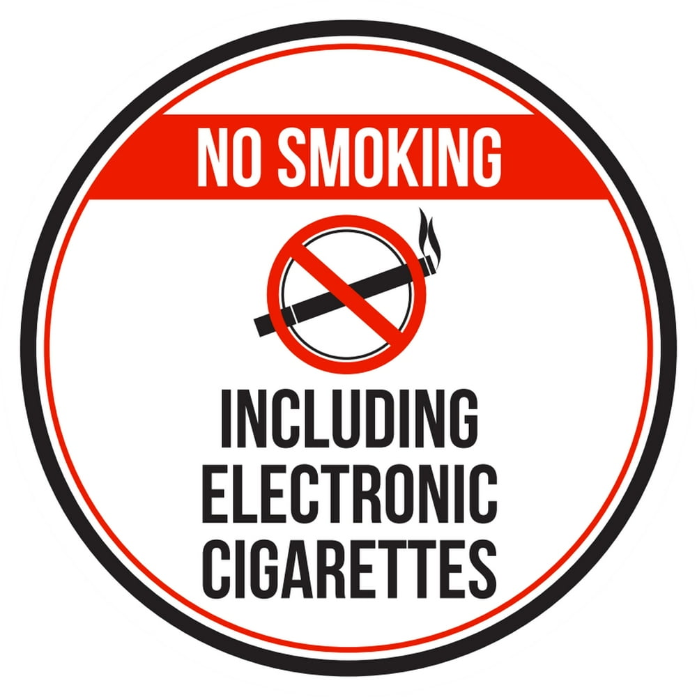 No Smoking Including Electronic Cigarettes Red, Black and White