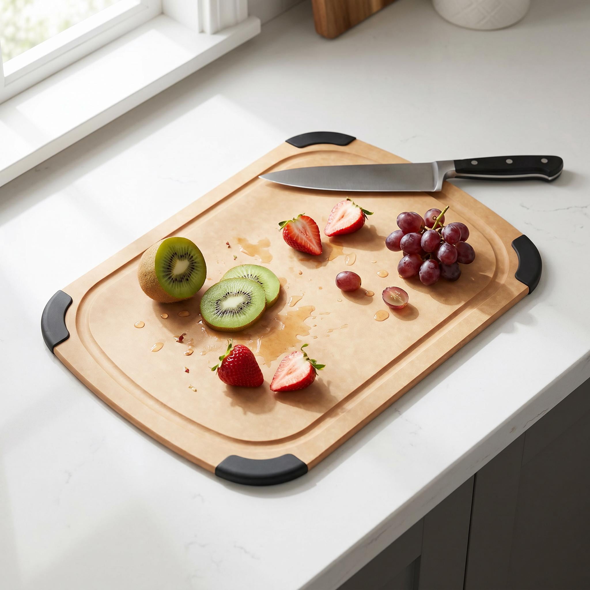 Mainstays Paper Fiber 11''x14'' Non-Slip Cutting Board, Natural Color