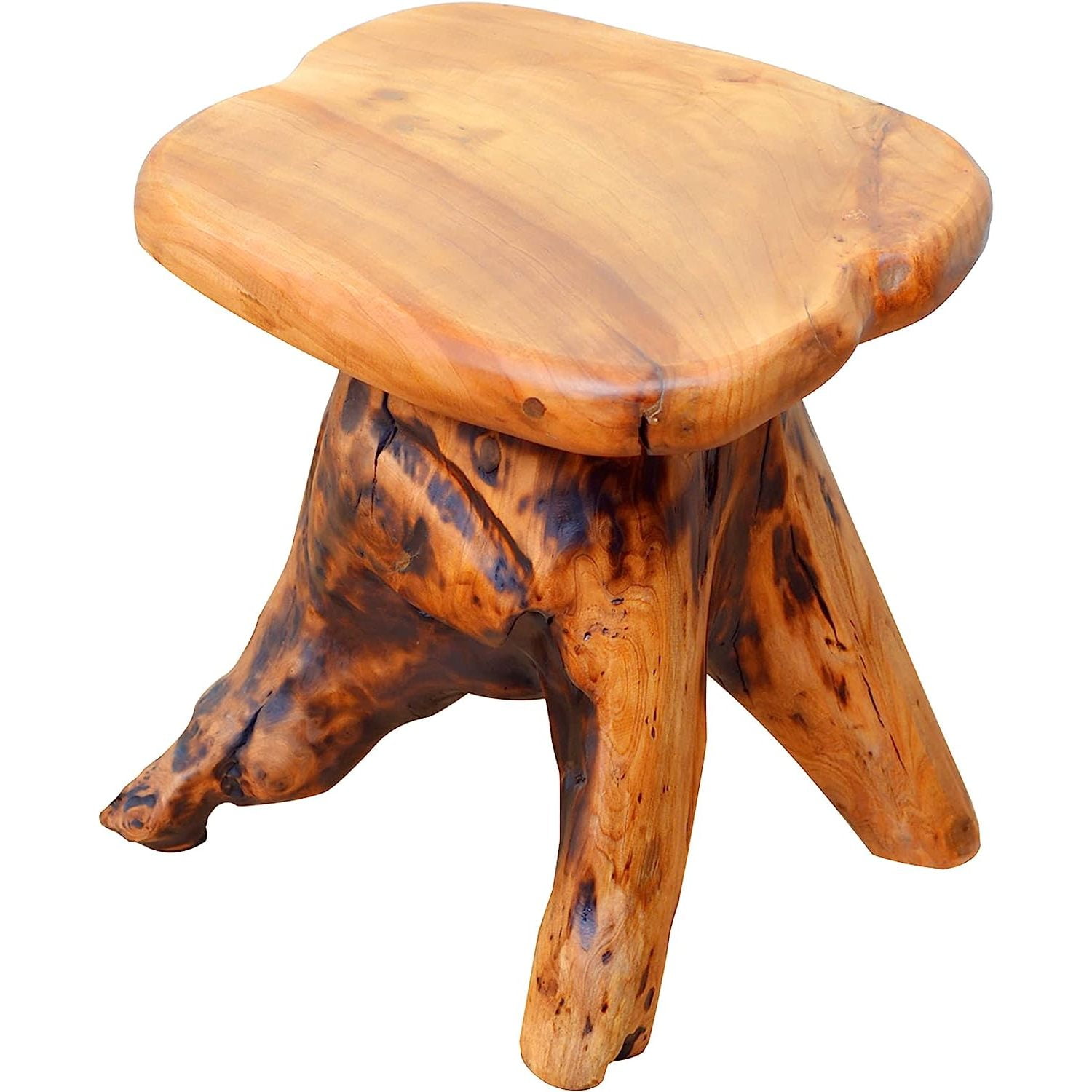 Bilot Natural Edge Cedar Wood Tree Stump Garden Stool End Table Indoor