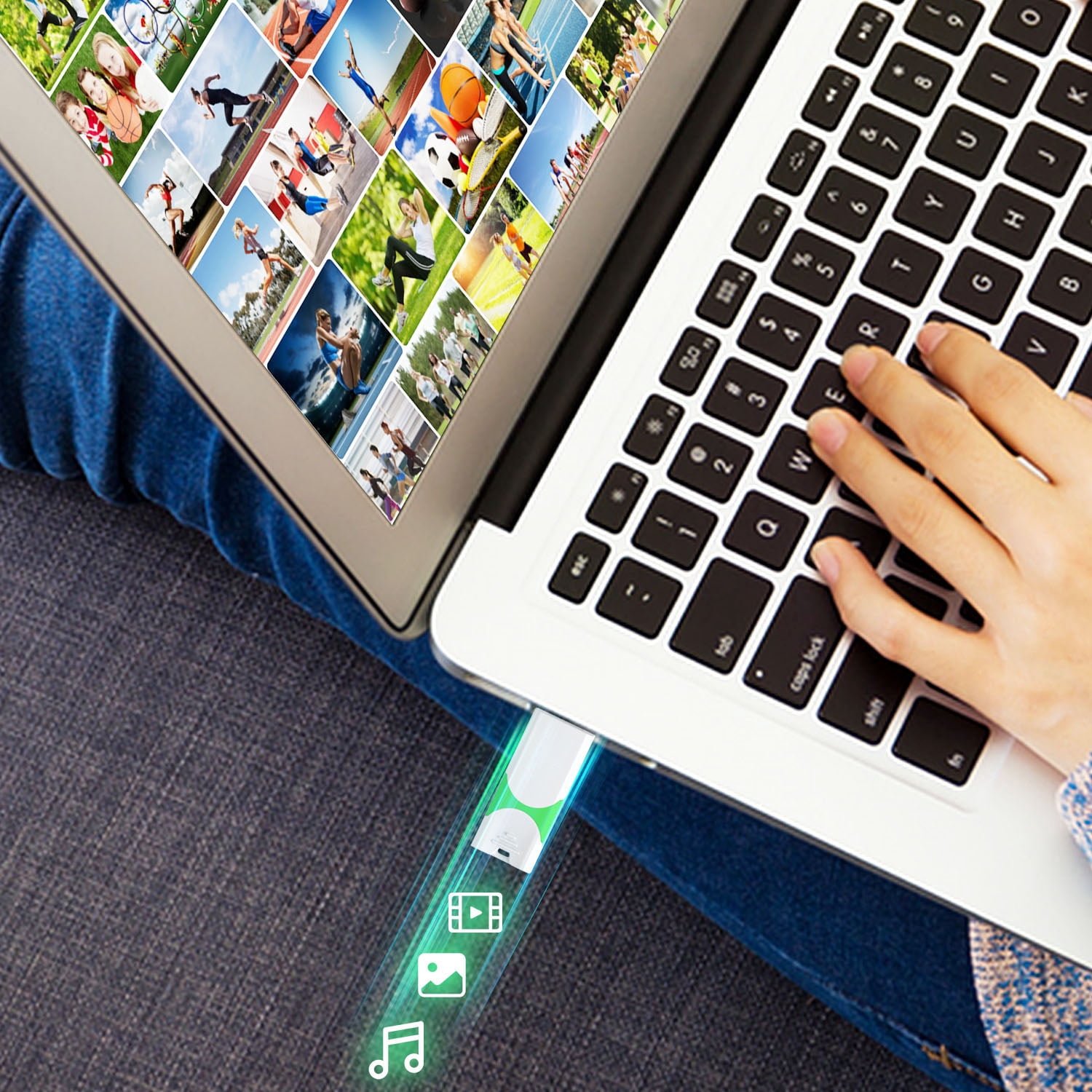 128GB USB Flash Drive 3.0 Retractable Thumb Drive Portable Pen Drive Slim Jump Drive USB Memory Stick Greenish White