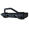Rampage by RealTruck Front Stubby Recovery Bumper for Jeep Wrangler JK/JL | Stinger, Steel, Textured Black | 88509 | Compatible with 2007 - 2018 Jeep Wrangler JK, 2018 - 2022 Wrangler JL