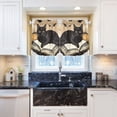 thumbnail image 5 of Yayeee Kitchen Curtains Tier Pair Light Filtering 27"x24" Rod Pocket Short Cafe Window Panel, Brown Halloween Cat, 5 of 7