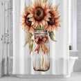 thumbnail image 2 of Summer Flower Shower Curtain for Bathroom, Retro Watercolor Yellow Sunflower Waterproof Cloth Fabric Bathroom Accessories Set with 12 Rust Proof Plastic Hooks, 72"x78", 2 of 9