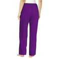 thumbnail image 3 of Disketp Purple Print Women'S Comfy Pajama Pants Casual Drawstring Palazzo Lounge Wide Leg Pants, 3 of 9