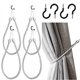 thumbnail image 3 of Paquete de 4 cuerdas para sujetar cortinas, sujetadores con ganchos de metal para tornillos, cordón de sujeción para cortinas finas o gruesas, 3 of 4