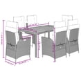 thumbnail image 6 of vidaXL 7 Piece Patio Dining Set with Cushions Black Poly Rattan, 6 of 12