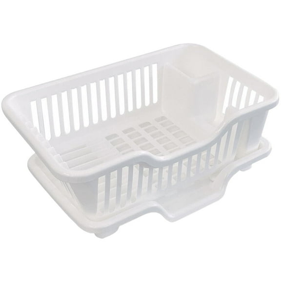 Adjustable Dish Drainer Kitchen Organizer 44.5X27.5X18CM White