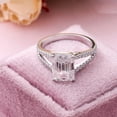 thumbnail image 2 of Split Shank jewels 2.25CT Emerald Moissanite Split Shank Engagement Ring For Women, 10K White Gold, 2 of 8