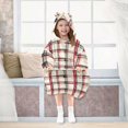 thumbnail image 7 of FORMRS Wearable Blanket Hoodie with Sleeves for Kids Cozy Flannel Sweatshirt, Red Tartan, 7 of 7