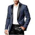 thumbnail image 2 of Jackets for Men Plus Size Blazer Button Formal Wedding Dressing Suits Solid Color Casual Suit Jacket,Coats for Men Navy, 2 of 6