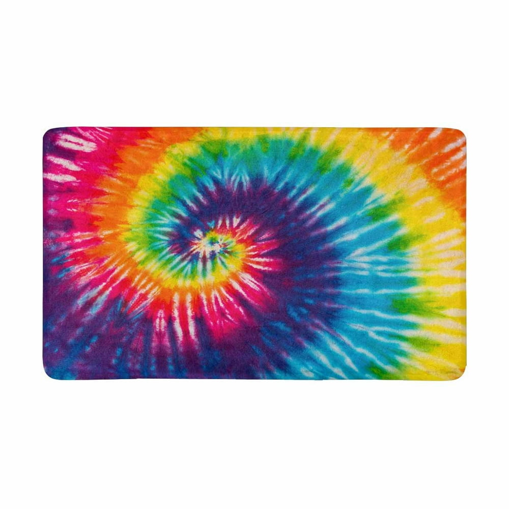 MKHERT Abstract Rainbow Spiral Tie Dye Doormat Rug Home Decor Floor Mat