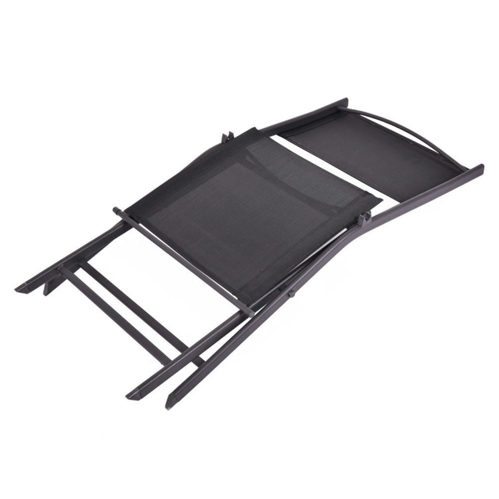 Demifill Set of 4 Outdoor Patio Folding Chairs, Outdoor Ergonomic Seating Chairs, Space-Saving Foldable Chairs for Outdoor as Poolside, Garden, Patio, Yard, Black