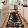 thumbnail image 1 of Garvee 2'x6' Area Rugs Washable Foldable Print Runner Rug, Non-Slip Low Pile Rug Distressed Indoor Floral Rugs for Hallway, Laundry Room Rug, Farmhouse Kitchen Mat, Black, 1 of 8