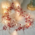 thumbnail image 4 of Christmas String Lights, Pinecone Red Berry Bell Xmas Garland with Lights Battery Operated Fairy String Lights with Pine Cone Indoor Outdoor Christmas New Year Party Decoration, 4 of 8