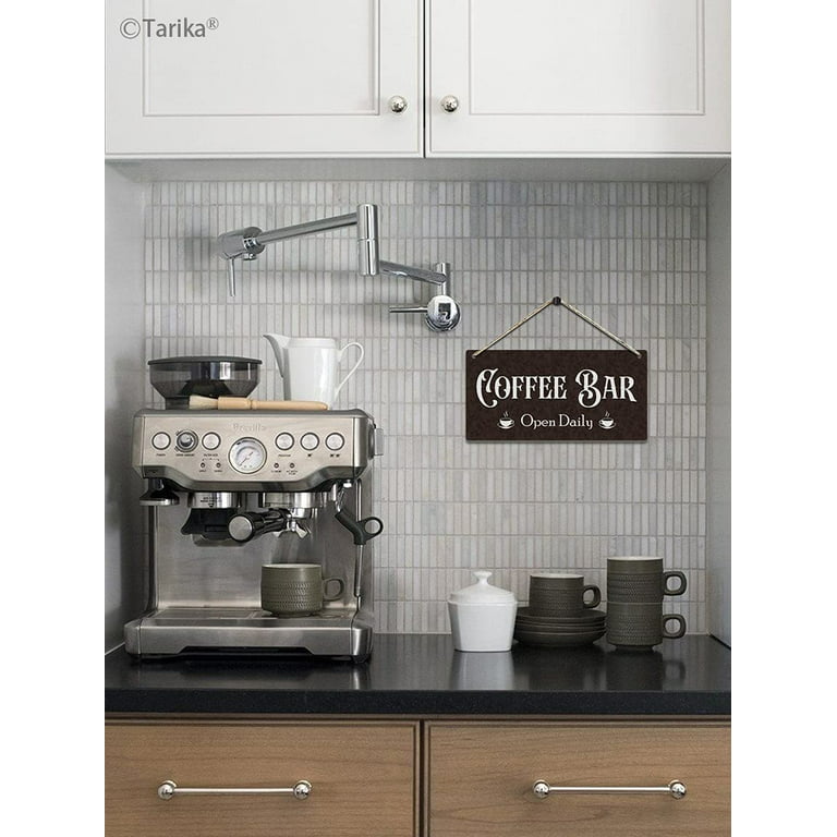 Coffee Bar Open Daily Cafe Decor Wood Hanging Plaque 5X10 Inch Coffee Signs Modern Bar Accessories Kitchen Home Pub Coffee Station Farmhouse Decorative - Walmart.com