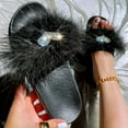 thumbnail image 2 of ZTTD Women Love Rhinestone Slippers Sole Colored Shiny Rhinestones Women Sandals And Slippers Women's Slipper A, 2 of 9