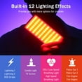 thumbnail image 3 of Led Portable RGB Video Light LED Fill Light Panel 3000K-8500K Dimmable 12 Lighting Effects CRI97+ Built-in Battery with Cold Shoe Adapter for Vlog Live Streaming Video Conference, 3 of 7