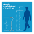 thumbnail image 5 of Carex Large Base Offset Quad Cane for all Occasions, Height Adjustable, 250 lb Capacity, Silver, 5 of 6