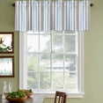thumbnail image 3 of Blue Grey Stripes Curtain Valances for Windows, Kitchen Valance Window Treatments Panel 2 Pack, Simple Striped Lines Minimalist Modern Rod Pocket Short Curtains for Bathroom Bedroom 42 x 12 Inch, 3 of 8