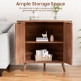 thumbnail image 4 of WARAYZ Corner Cabinet with Double-Layer Storage, Curved Carved Doors, Magnetic Handles, Anti-Tip, 23.6"W x 31.4"H x 23.6"D, Walnut, 4 of 9